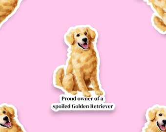 Golden Retriever Sticker | Funny Golden Retriever Gift | Dog Laptop Sticker | Golden Retriever Owner | Golden Retriever Decal