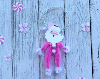 Rosa Weihnachtsmann Ornament Weihnachtsbaum Urlaub Dekoration Vintage Style Nostalgische Dekor