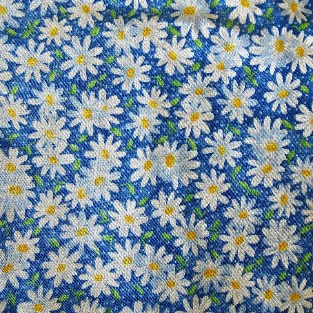 Daisy Cotton Fabric by the Yard Etsy