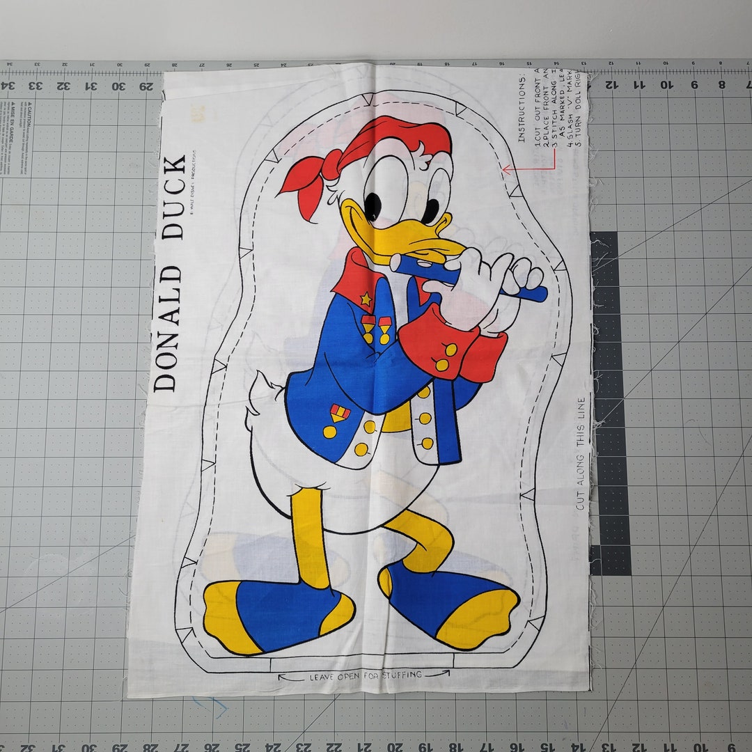 Walt Disney Productions Donald Duck Pillow/doll Panel Etsy