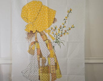 RARE Vintage 70s Holly Hobbie Curtains Twin Bedspread Pillow Sham