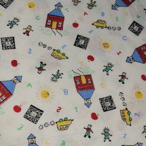 Vintage knit back to school fabric