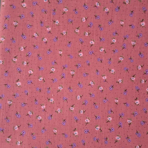 Dainty floral on pink vintage cotton blend fabric