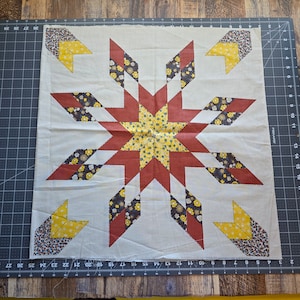 Vintage 70&#39;s Star Design Cheater Quilt Fabric