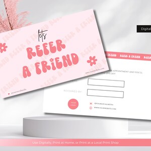 Refer A Friend Cards Referral Cards Referral Business Cards Referral ...