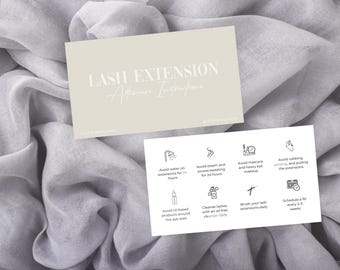 Wimpernverlängerung Nachsorge Anleitungskarte | Wimpernverlängerung Nachsorge | Lash Pflegekarten | Nachsorge-Karten für Wimpernverlängerungen | Wimpern