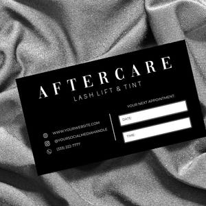 Wimperlifting en tinting | Nazorg wimperlifting en tinting | Onderhoudskaarten wimperlifting en tinting | Nazorgkaarten Lash Lift en Tint | Schoonheidsspecialiste