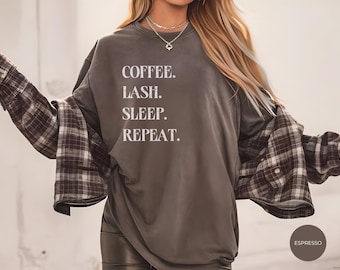 Lash Tech Shirt | Lash Shirt | Vintage Apparel | Coffee, Lashes, Sleep Shirt | Lash Artist Shirt | Vintage Lash Shirt | Lashes Shirt | Lash