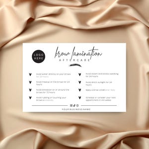 Instructiekaart wenkbrauwlaminering nazorg | Nazorg wenkbrauwlaminering | Nazorgkaarten Wenkbrauwlaminering | Nazorg Instructiekaart Wenkbrauwen