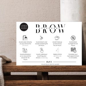 Brow Lamination Aftercare Instruction Card | Brow Lamination | Brow Lamination Aftercare Card | Care Card Brow Lamination | Brow Artist