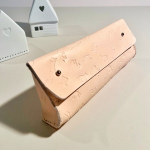 Estuche de cuero, estuche de cuero, neceser, organizador de bolígrafos