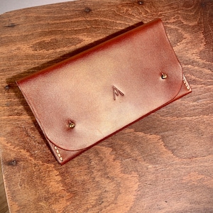 Ledergeldtasche, Geldbörse mit Kartenfach, Reisepasshülle, Portemonnaie aus 100% Echtleder