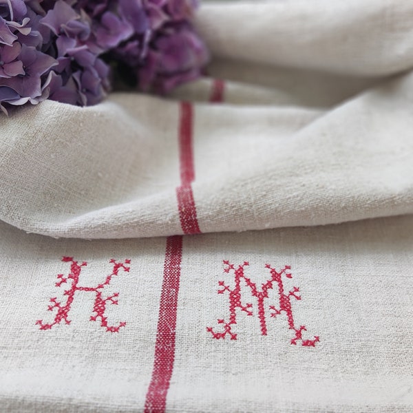 Antique Hungarian  grain sack with initials