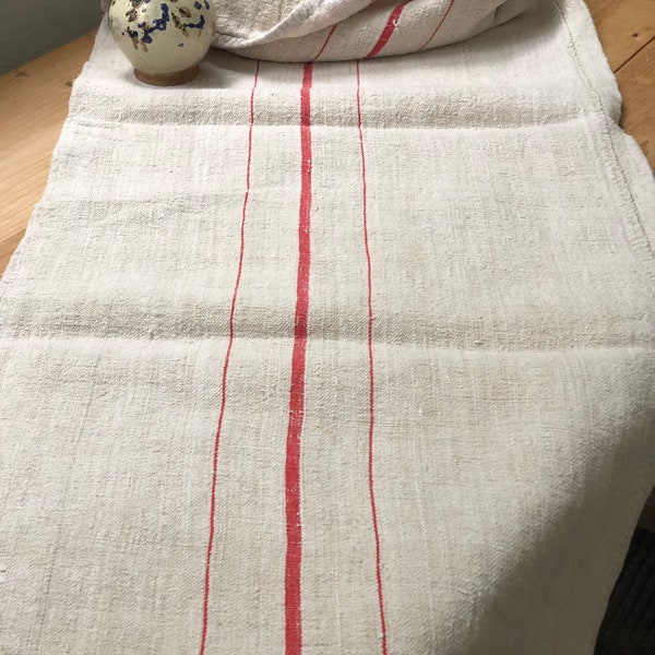 Antique Hungarian grain sack, linen grain sack, linen fabric for sewing project