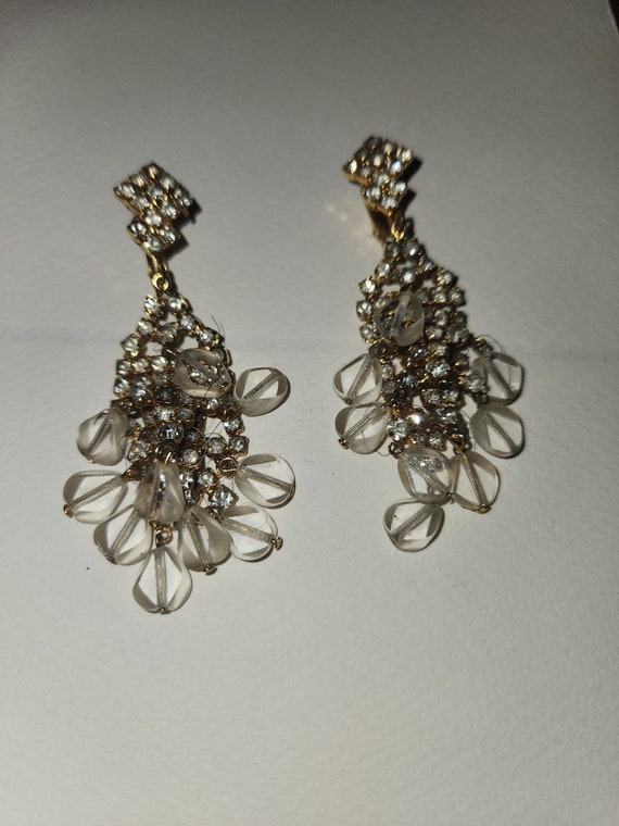 Vintage Crystal and Rhinestone Clip On Earrings