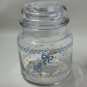 Vintage Anchor Hocking Blue Ribbon Country Goose Canister