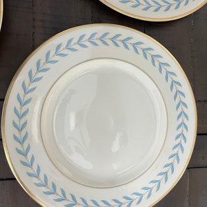 Set di 5 piatti da portata vintage Syracuse China Old Ivory Blue Laurel Sherwood