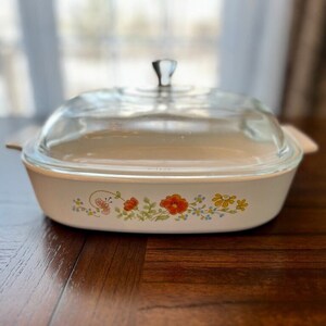 Vintage Corningware Wildflower Casserole Dish 10X10X2, A-10-B