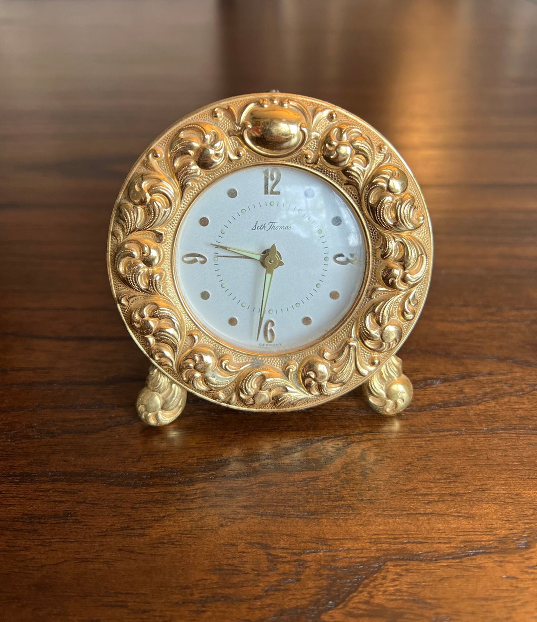 Vintage Seth Thomas Germany Romance Repousse Desk Clock Etsy