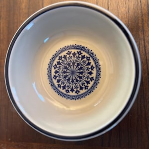 Set of 3 Vintage Celebrity Medallion Cobalt Blue Bowls Circa 60&#39;s-70&#39;s made in Japan
