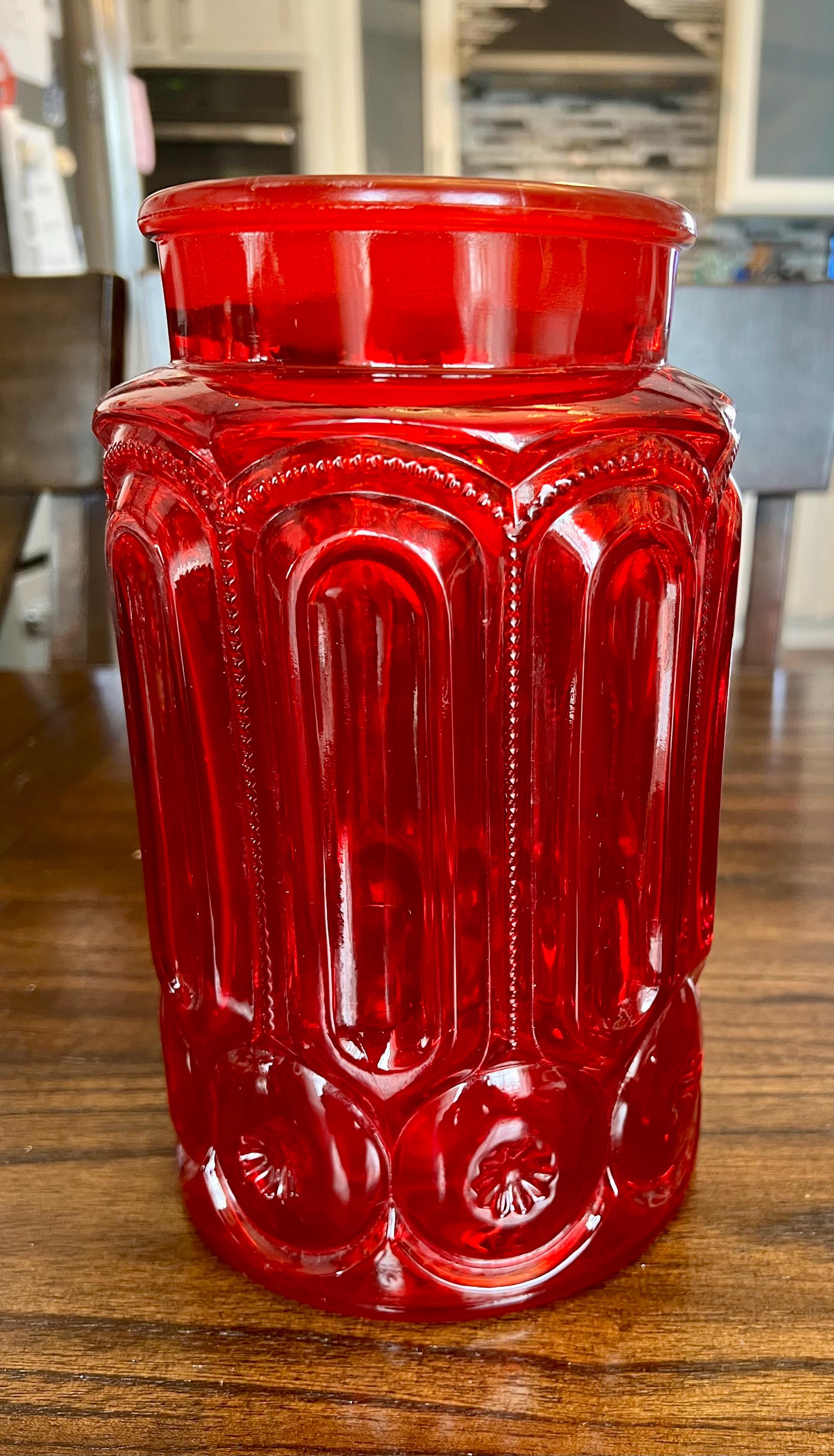 Ruby Red Canister - Etsy