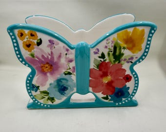 Vintage Pioneer Woman Breezy Blossom Butterfly Napkin Holder
