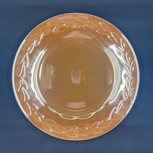 Vintage Fire King Peach Lusterware Dinner Plates - Laurel Pattern, Set of 10