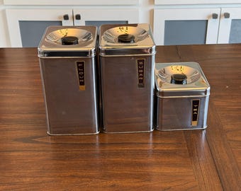 Ensemble de boîtes métalliques Lincoln BeautyWare vintage