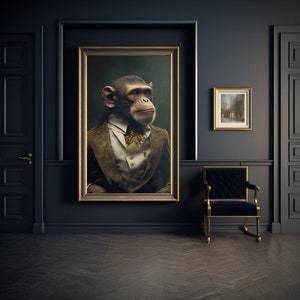 Ape Wall Art, MONKEY Wall Art in High-Resolution, Animal Minimal Portrait, Premium Printable Wall Art