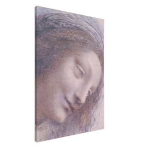 Chalk Drawing Remastered Wall Art, Female sketch wallart 70x100cm canvas. Renaissance art masterpieces.