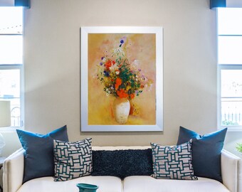Floral Vase Painting, Moody Lilac Flower Art (Digital Print)