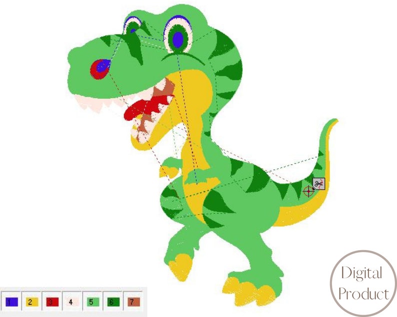 Adorable motif de broderie Machine dinosaure, Dino Smile Animal Applique File, Mini motif de broderie, Animal Patchwork pour vêtements image 3