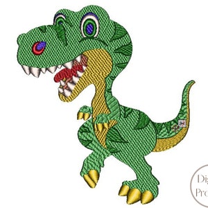 Adorable motif de broderie Machine dinosaure, Dino Smile Animal Applique File, Mini motif de broderie, Animal Patchwork pour vêtements image 1