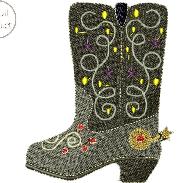 Cowboy Shoes Machine Embroidery Design, Cowboy Boot Applique Designs, Cowgirl Shoes Embroidery File, Country Life, Country Style Embroidery