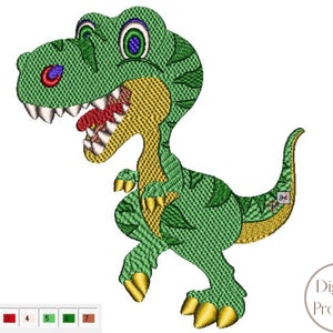 Adorable motif de broderie Machine dinosaure, Dino Smile Animal Applique File, Mini motif de broderie, Animal Patchwork pour vêtements image 2