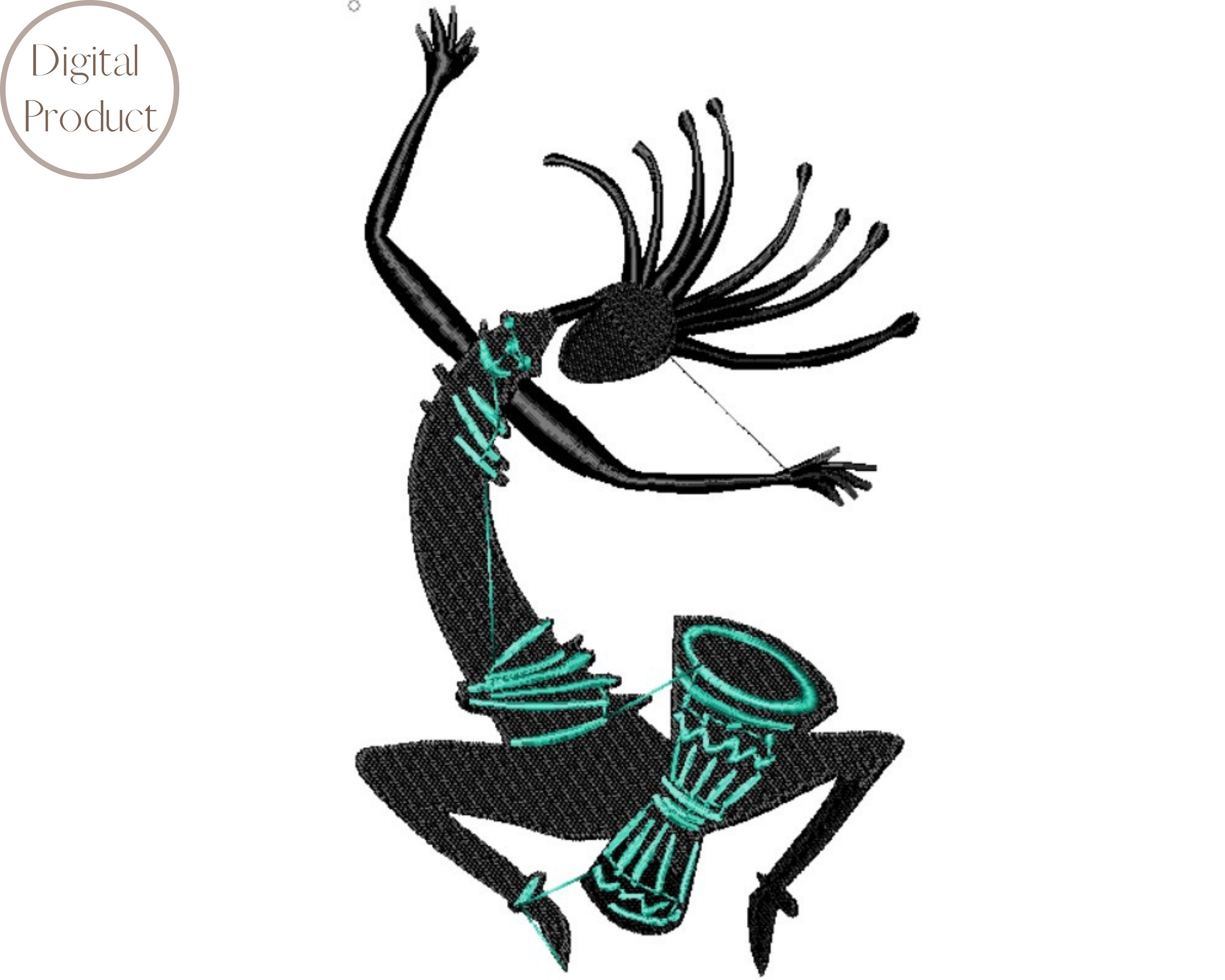 Kokopelli Designed Machine Embroidery File, Native American Art