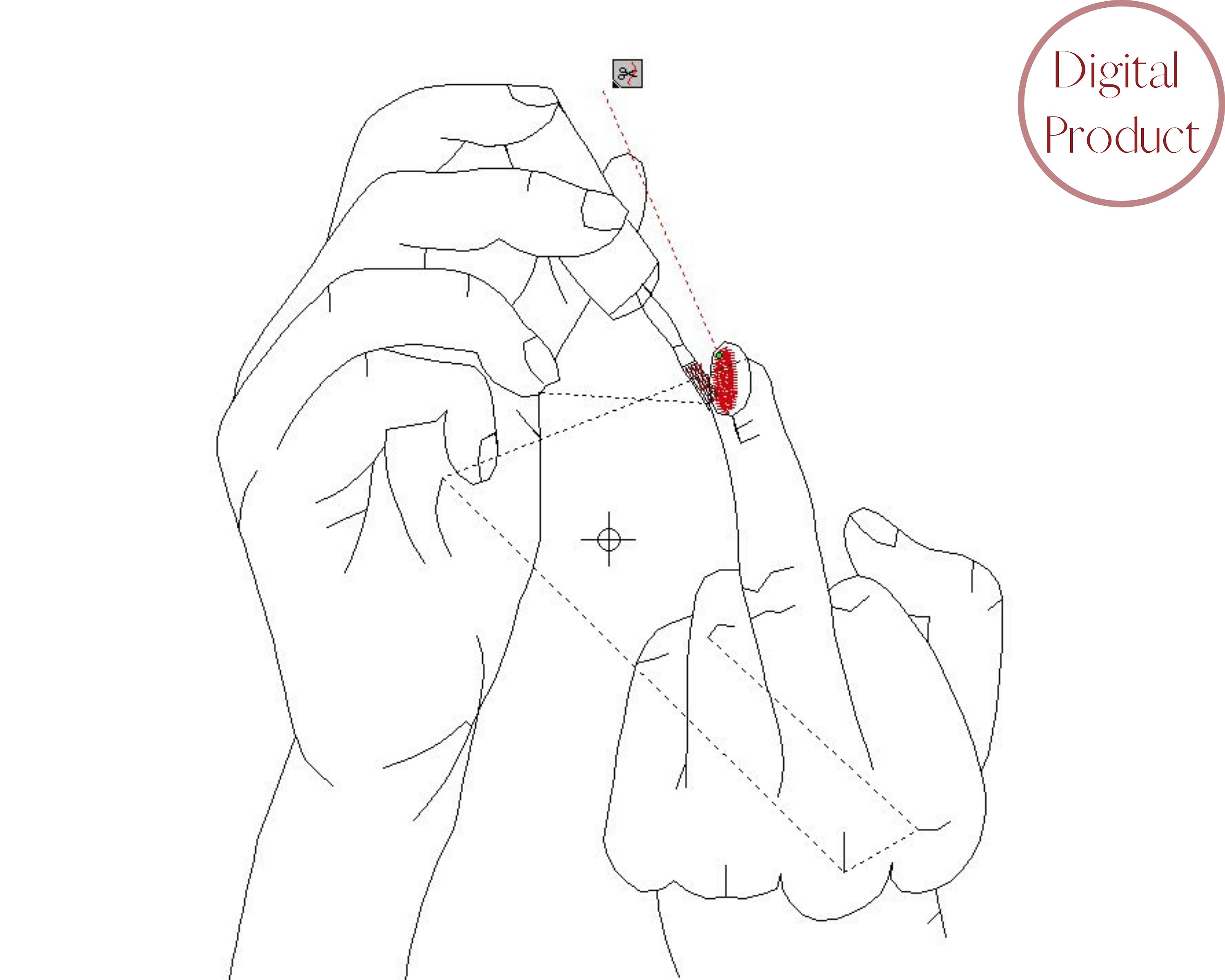 Middle Fingers up Machine Embroidery Pattern, Fancy Dedo Medio, Minimal ...