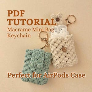 Tutorial de minibolso de macramé para porche (PDF) / Patrón de llavero para principiantes