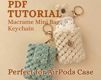 Tutorial de minibolso de macramé para porche (PDF) / Patrón de llavero para principiantes