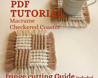 Macrame Coaster PDF Tutorial – Beginner-Friendly Checkered Design