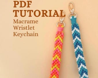 Macrame Wristlet Keychain Pattern PDF Tutorial Digital download (Beginner Boho DIY)