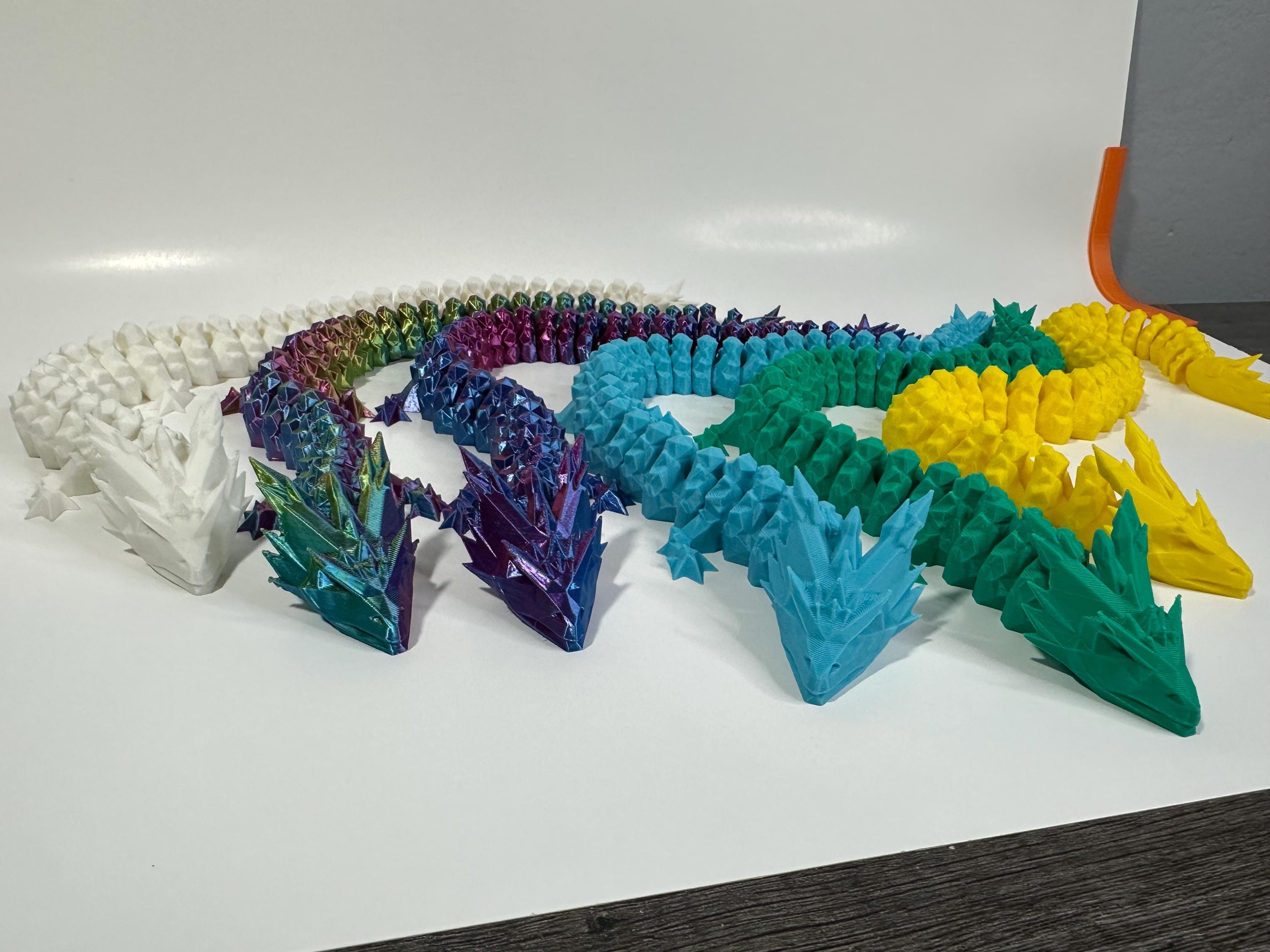 Articulated Dragon Fidget Toy: 3D Printed Flexible Desk Companion - Etsy