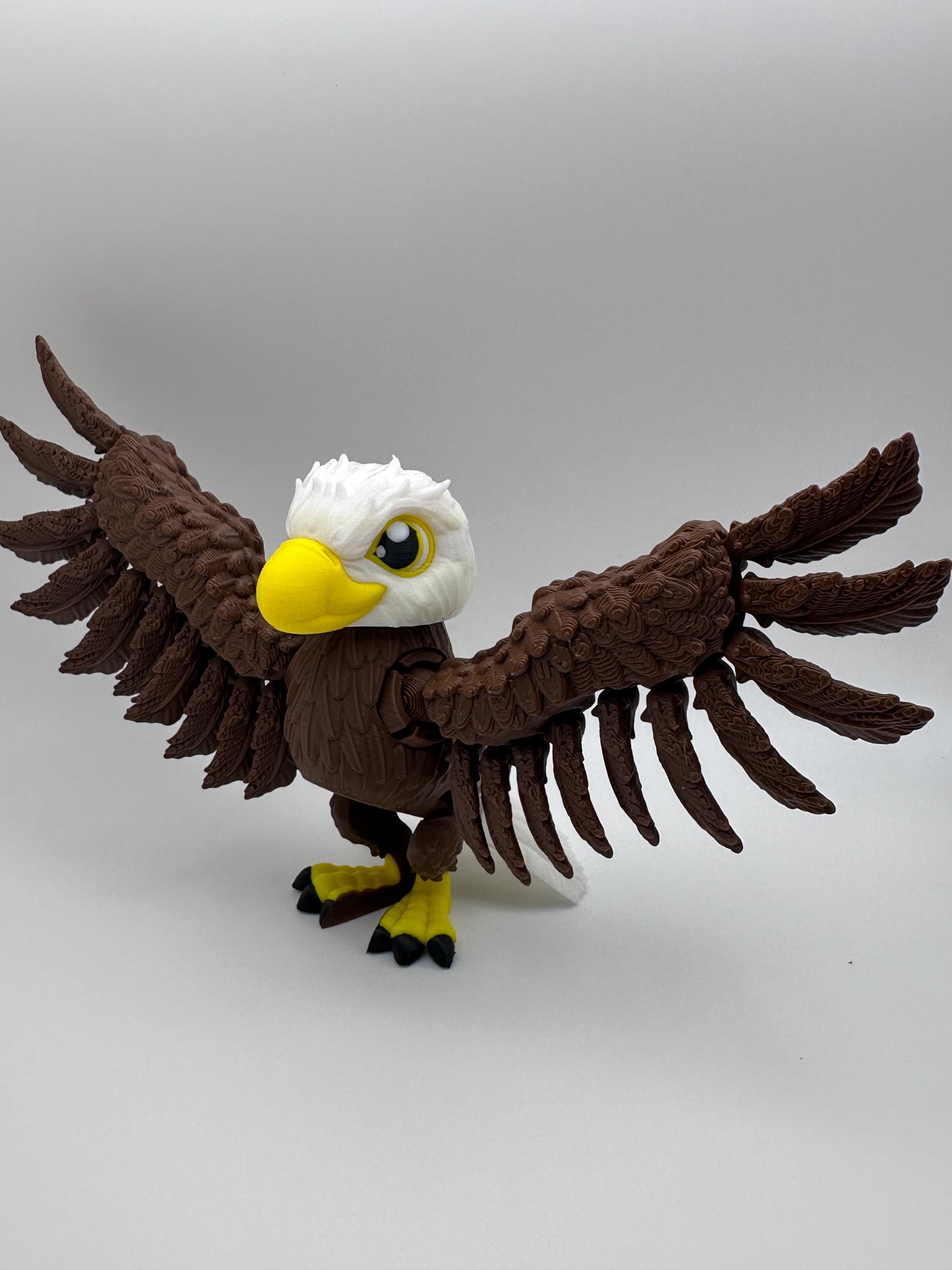 3D Printed American Bald Eagle Desk Ornament With Articulated