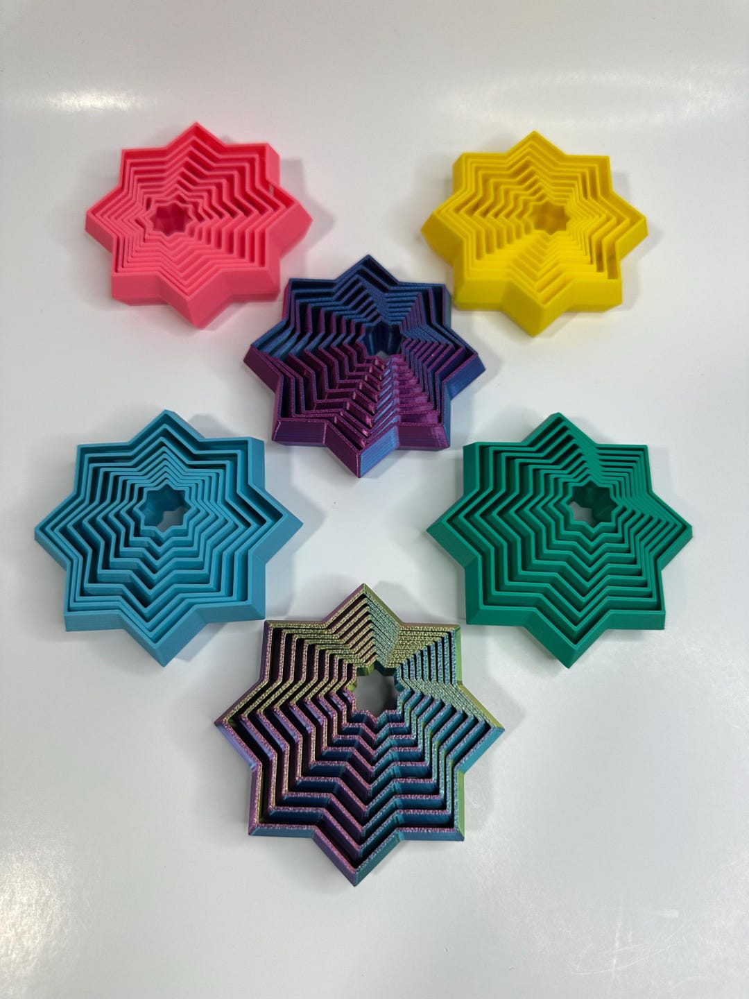 Jouet Sensoriel Fidget Étoile Hexagonale - Imprimé 3D - Anti-stress Pour Bureau, école, Voyage - 11,7x11,7x1,5 Cm