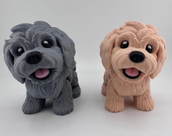 Golden Doodle Dog Puppy Articulated Flexi 3D Print