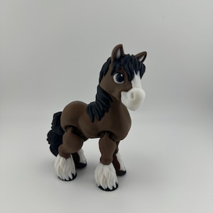 Brown Farm Horse Figurine – Rustic Shelf Decor | 3D Printed Country Animal Accent
