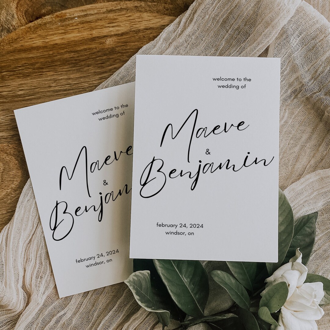 minimalist-wedding-program-template-digital-download-etsy