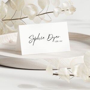 Plantilla de tarjeta de lugar de boda, tarjeta de lugar de boda minimalista, tarjetas de lugar plano y de tienda, tarjeta de asiento, PLANTILLA, 001