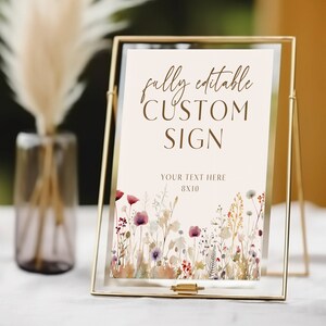 In Bloom Editable Custom Sign, Baby in Bloom Shower Sign, Custom Text Sign, Love In Bloom Bridal Shower Sign, TEMPLATE, 004