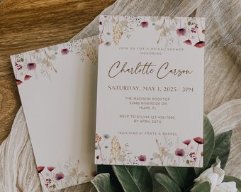 Wildflower Bridal Shower Invitation Template (PDF or JPEG) 004